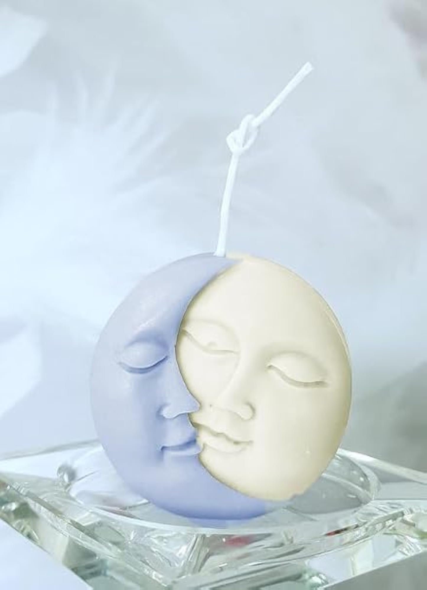 Sun and Moon Face Candle, Multicolor Decorative